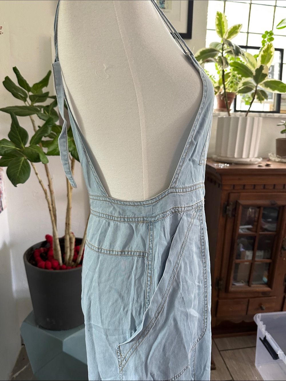 Promesa Light Blue Wide-Leg Denim Overalls Small - Picture 5 of 11